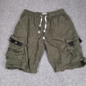 Aptro Cargo Shorts Mens Size M Olive‎ Green Tactical Drawstring Cotton Casual